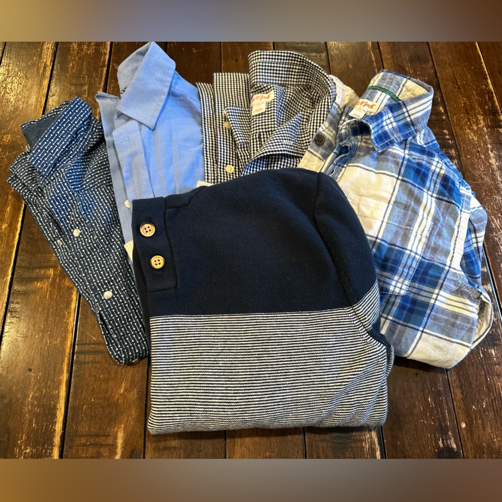 Kids set of button down collared shirts and sweater- Boys 12/14